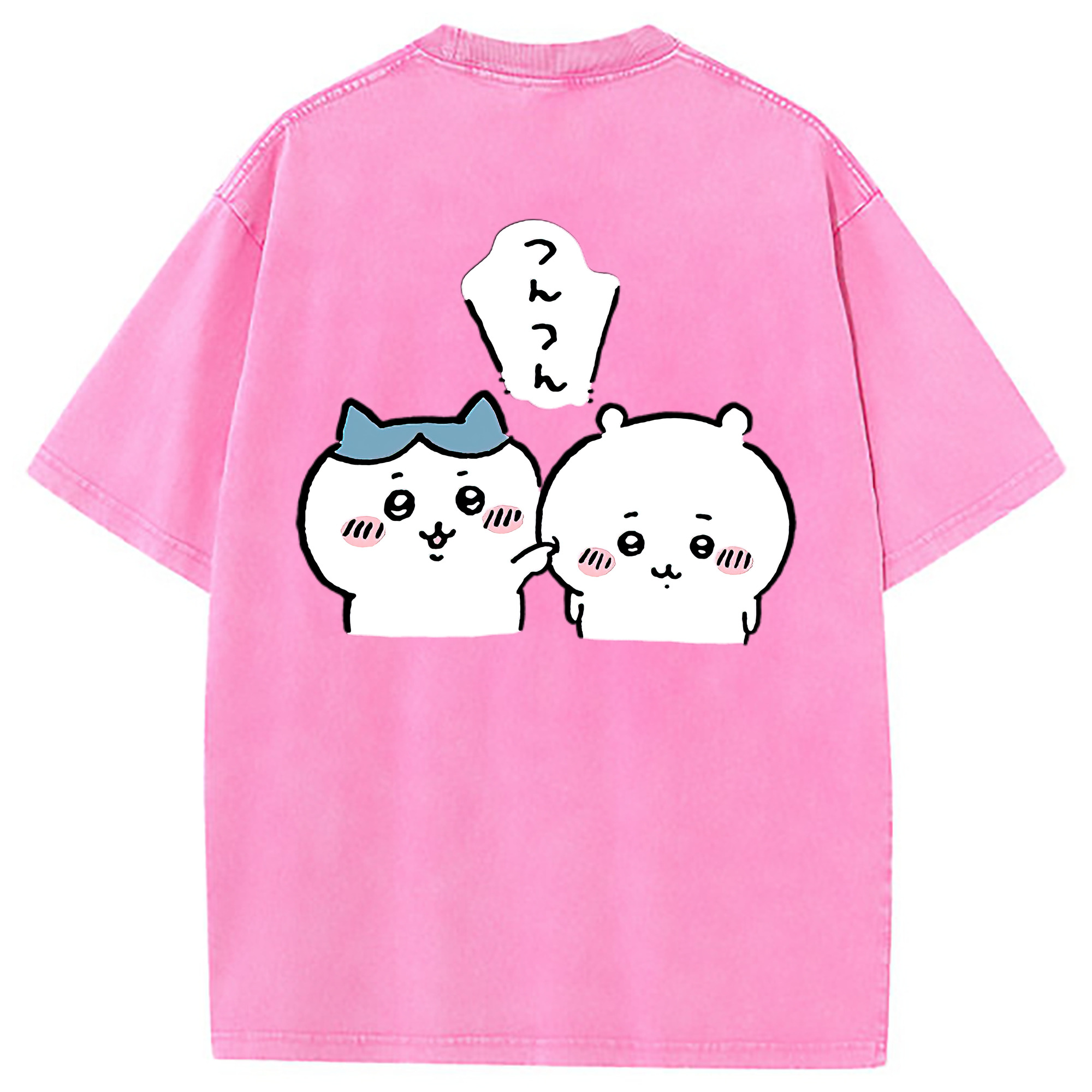 （画像用） ちいかわ ちいかわ Chii-kawa chiikawa 綿100% ヴィンテージ風 半袖Tシャツ（背面プリント）